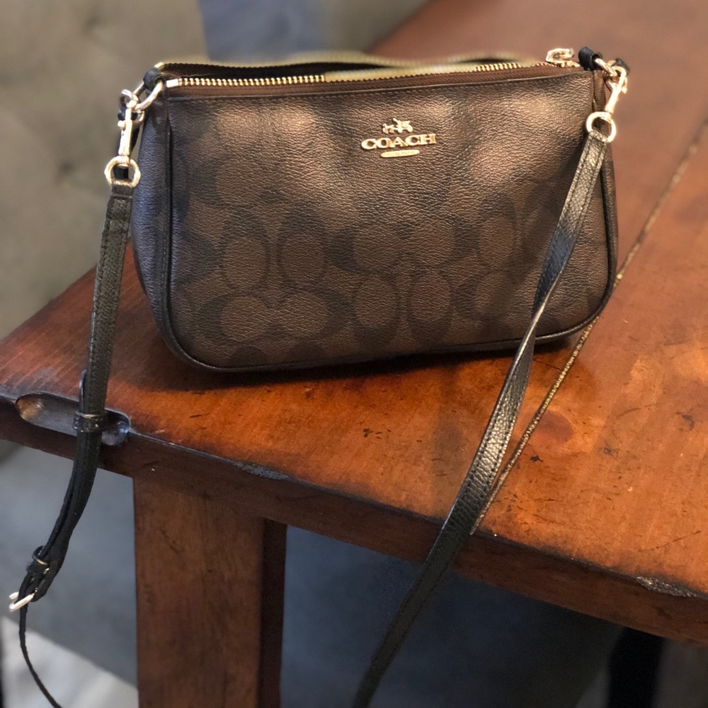 Coach Dark Brown Printed bag